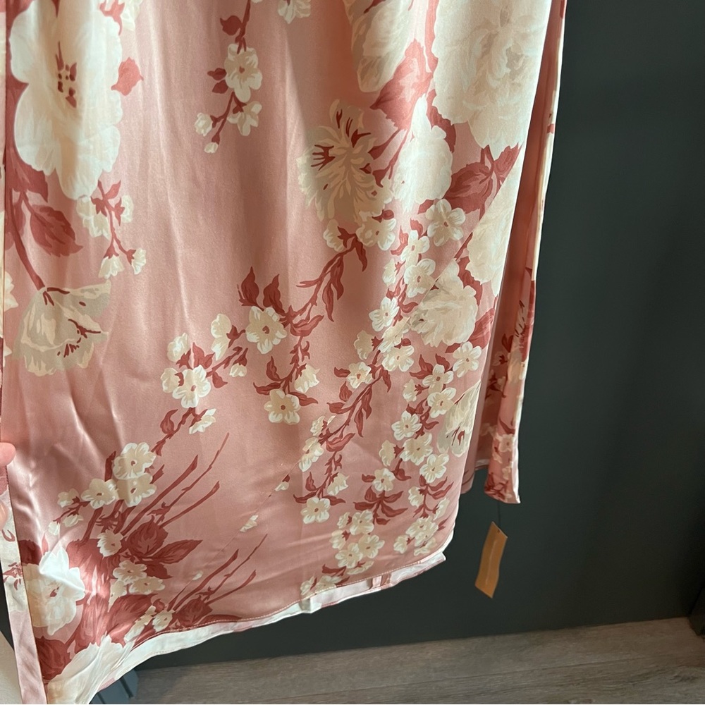 Reformation Casette Silk Dress Bellini Pink floral Size 10 NEW! New with tags! - Picture 5 of 12